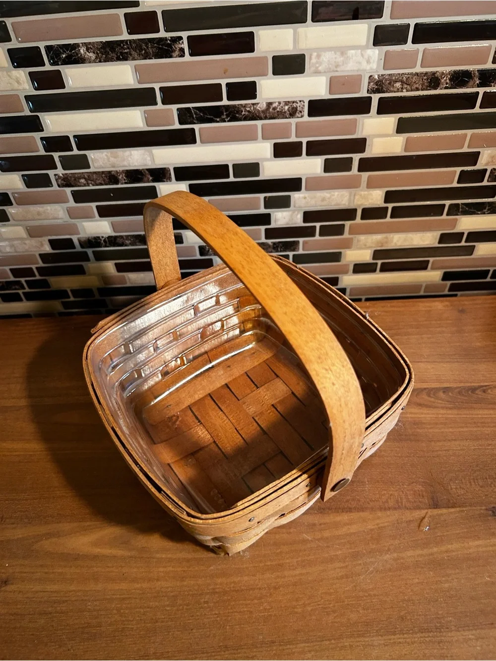 Vintage Longaberger Berry Basket with Handle - Brown